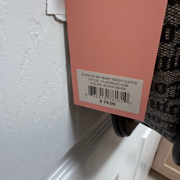 NWT Juicy Couture “State of My Heart” Crossbody Clutch in Black/Beige - Picture 4 of 4